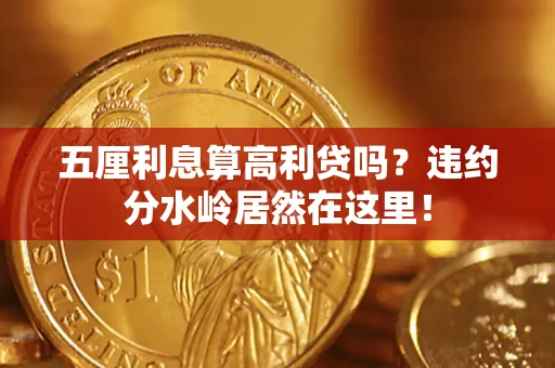 武汉五厘利息算高利贷吗？违约分水岭居然在这里！