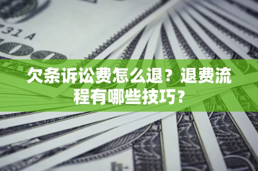 武汉欠条诉讼费怎么退？退费流程有哪些技巧？
