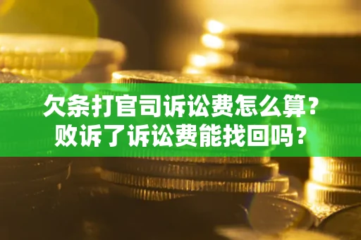 武汉欠条打官司诉讼费怎么算？败诉了诉讼费能找回吗？