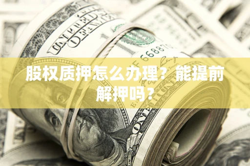 武汉股权质押怎么办理？能提前解押吗？
